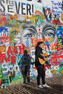 street musician in Prague... 1 by loewenherz-artwork