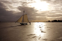 Traditional Ice sailing in winter in the Netherlands by nilaya