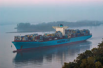 Maersk Riesencontainer Schiff in der Elbe von Dennis Stracke