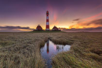 Leuchtturm Westerhever an der Nordsee von Dennis Stracke