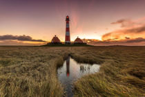 Leuchtturm Westerhever an der Nordsee von Dennis Stracke