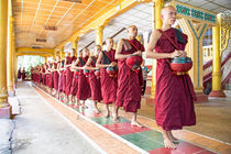 Monks in a monastery going for lunch in Myanmar von nilaya