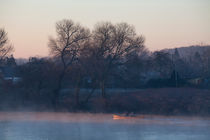 Bremen : Morgennebel an der Weser von Torsten Krüger