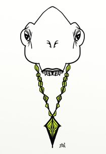 Alien Rocking a Gold Chain by Vincent J. Newman