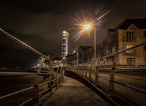 Swansea promenade at night by Leighton Collins