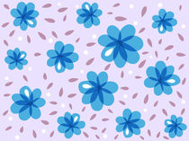 Beautiful Blue Flowers Pattern by Boriana Giormova