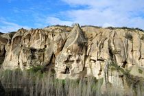  ?ells of the first Christian hermits in the rock on the mountains. Turkey by Yuri Hope