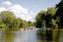 Boats on Markeaton Lake by Rod Johnson