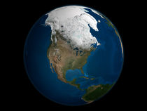 North America with Arctic sea ice von Stocktrek Images