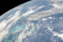 High oblique Earth view of the Florida peninsula. by Stocktrek Images