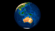 Earth showing Indonesia, Oceania, and Australia. by Stocktrek Images