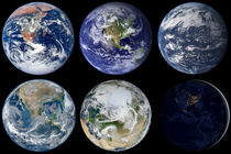 Image comparison of iconic views of planet Earth. by Stocktrek Images