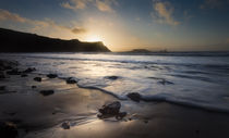 Sunset at Rhossili Bay by Leighton Collins