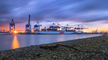 Hafen-Sonne-Wolken von photobiahamburg