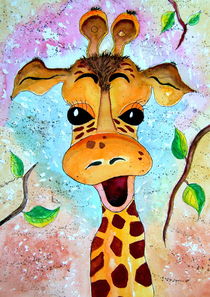 Giraffe Gisela Kinderzimmerbild Malerei by siegfried2838