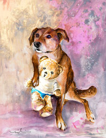 Teddy Bear Caramel And Dog Douchka by Miki de Goodaboom