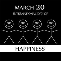 Stick figures holding hands to show happiness-International Day of Happiness- Commemorative Day March 20  von Shawlin I