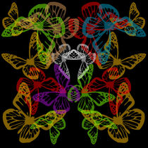 Multiple colorful butterflies von Shawlin I