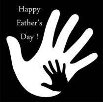 Happy Fathers day with hands of father and child  by Shawlin I