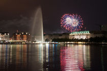 Feuerwerk an der Binnenalster von Borg Enders