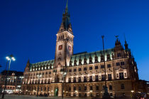 Hamburger Rathaus am Abend von Borg Enders