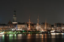 Michel und Rickmer Rickmers bei Nacht von Borg Enders