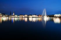 Binnenalster bei Nacht von Borg Enders