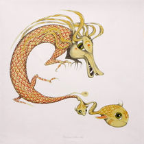dragon with fish von federico cortese