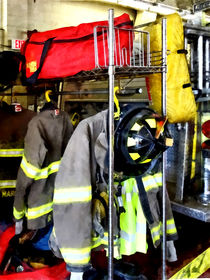 Uniforms Inside Firehouse by Susan Savad