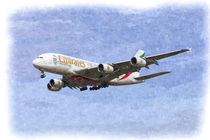 Emirates A380 Airbus Oil by David Pyatt