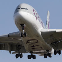 Qatar Airlines Airbus A380 by David Pyatt