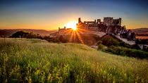 Beckov Castle at the sunset by Zoltan Duray