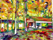Houses and autumn trees von lanjee chee
