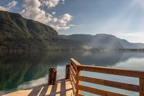 Sun rays over lake by Bor Rojnik