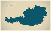 Austria Modern Map by Ingo Menhard