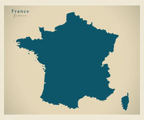 France Modern Map by Ingo Menhard