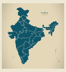 India Modern Map by Ingo Menhard