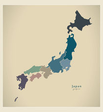 Japan Modern Map by Ingo Menhard