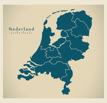Netherlands Modern Map von Ingo Menhard