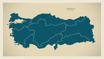 Turkey Modern Map von Ingo Menhard