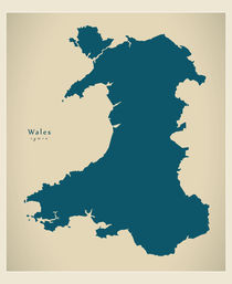 Wales Modern Map by Ingo Menhard