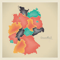 Germany Map Artwork by Ingo Menhard