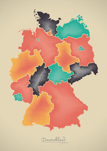 Germany Map Artwork by Ingo Menhard