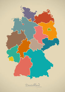 Germany Map Artwork by Ingo Menhard