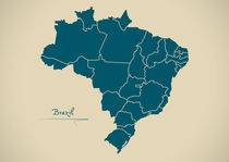 Brazil Map Artwork von Ingo Menhard