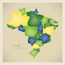 Brazil Map Artwork von Ingo Menhard