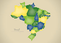 Brazil Map Artwork by Ingo Menhard