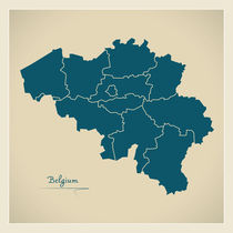 Belgium Map Artwork by Ingo Menhard