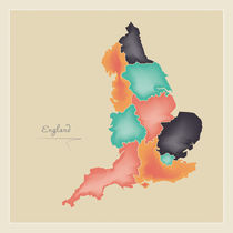 England Map Artwork by Ingo Menhard