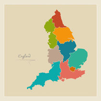 England Map Artwork von Ingo Menhard